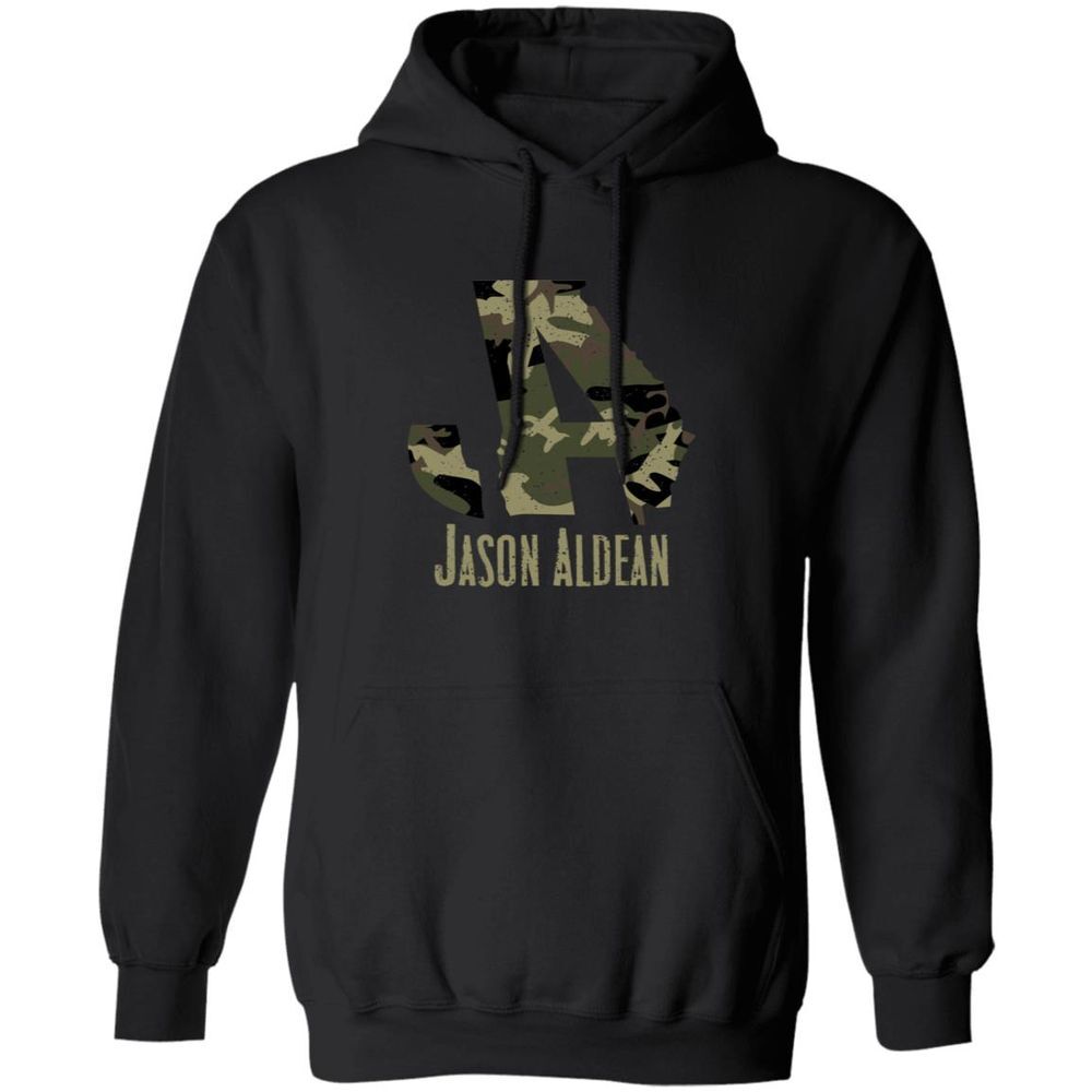 Jason Aldean Merch Camo Logo‎ Hoodie Preshrunk Fleece Knit Size M Country Music